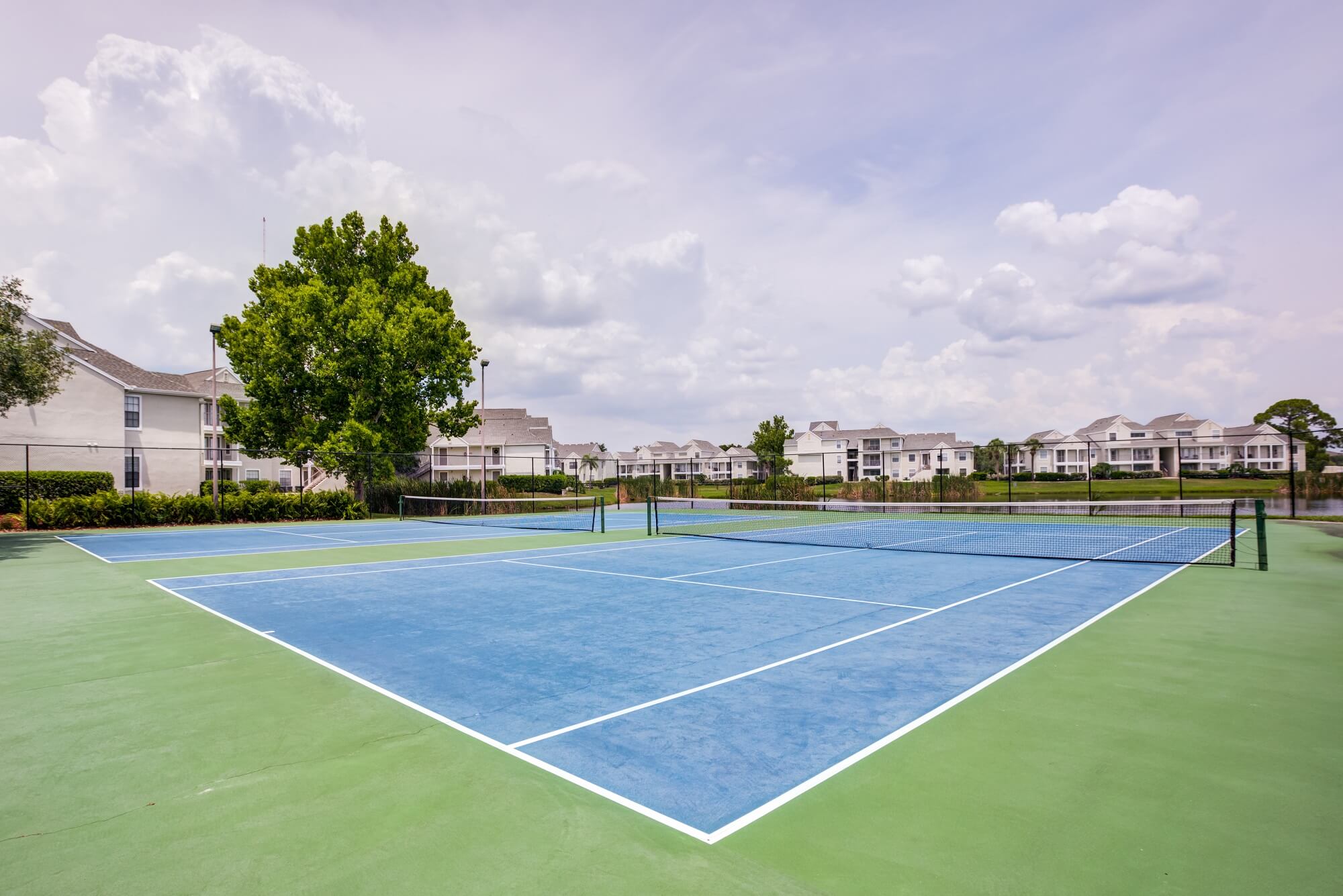 double tennis courts.
